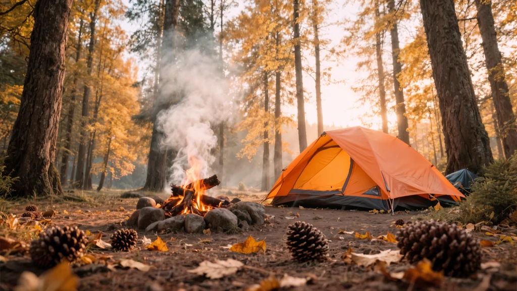camping autumn forest 1
